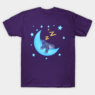 Wolf sleeping on Moon T-Shirt